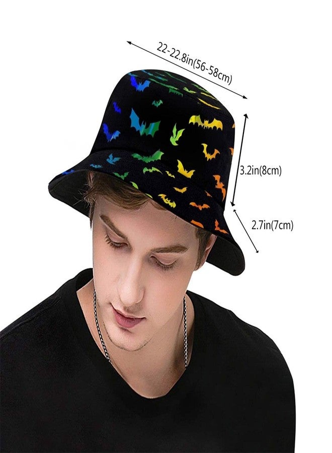 ASYG Halloween Bats Bucket Hat, Bucket Hat Summer Outdoor Fisherman Cap Fun Boys Girls - Image 3